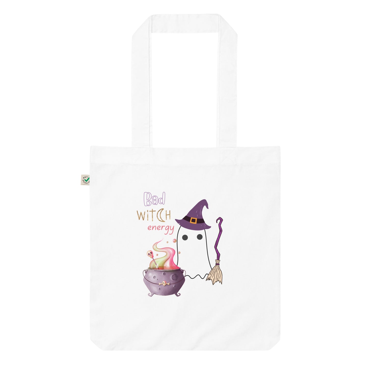 Bad witch energy organic fashion tote bag