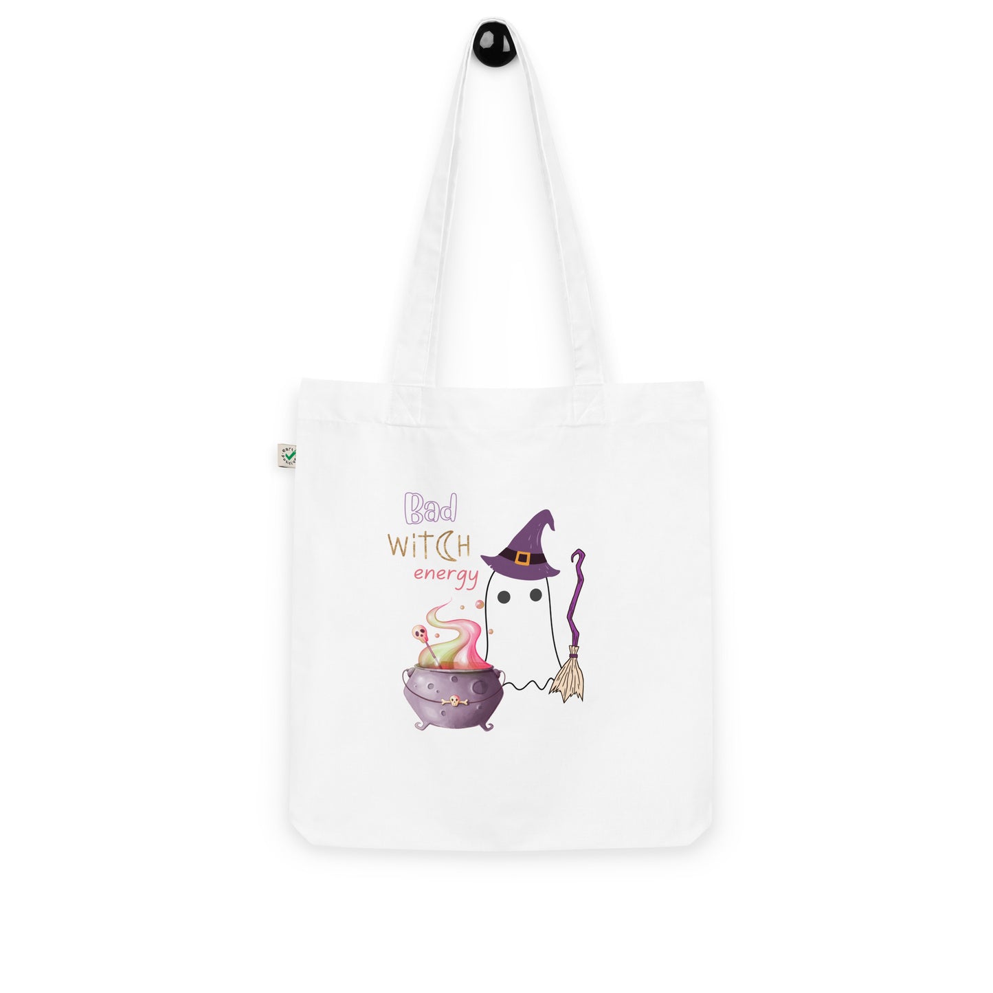 Bad witch energy organic fashion tote bag