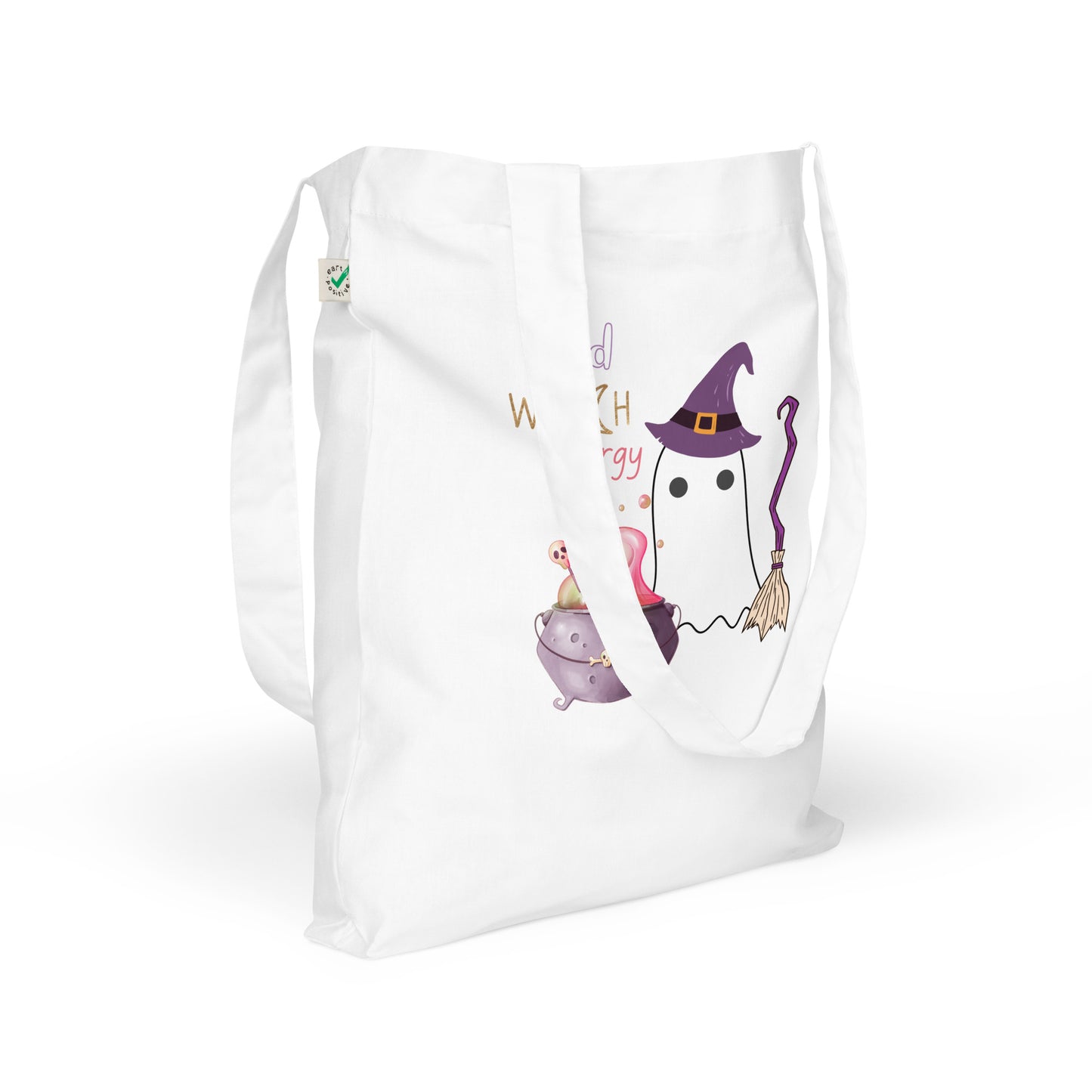 Bad witch energy organic fashion tote bag