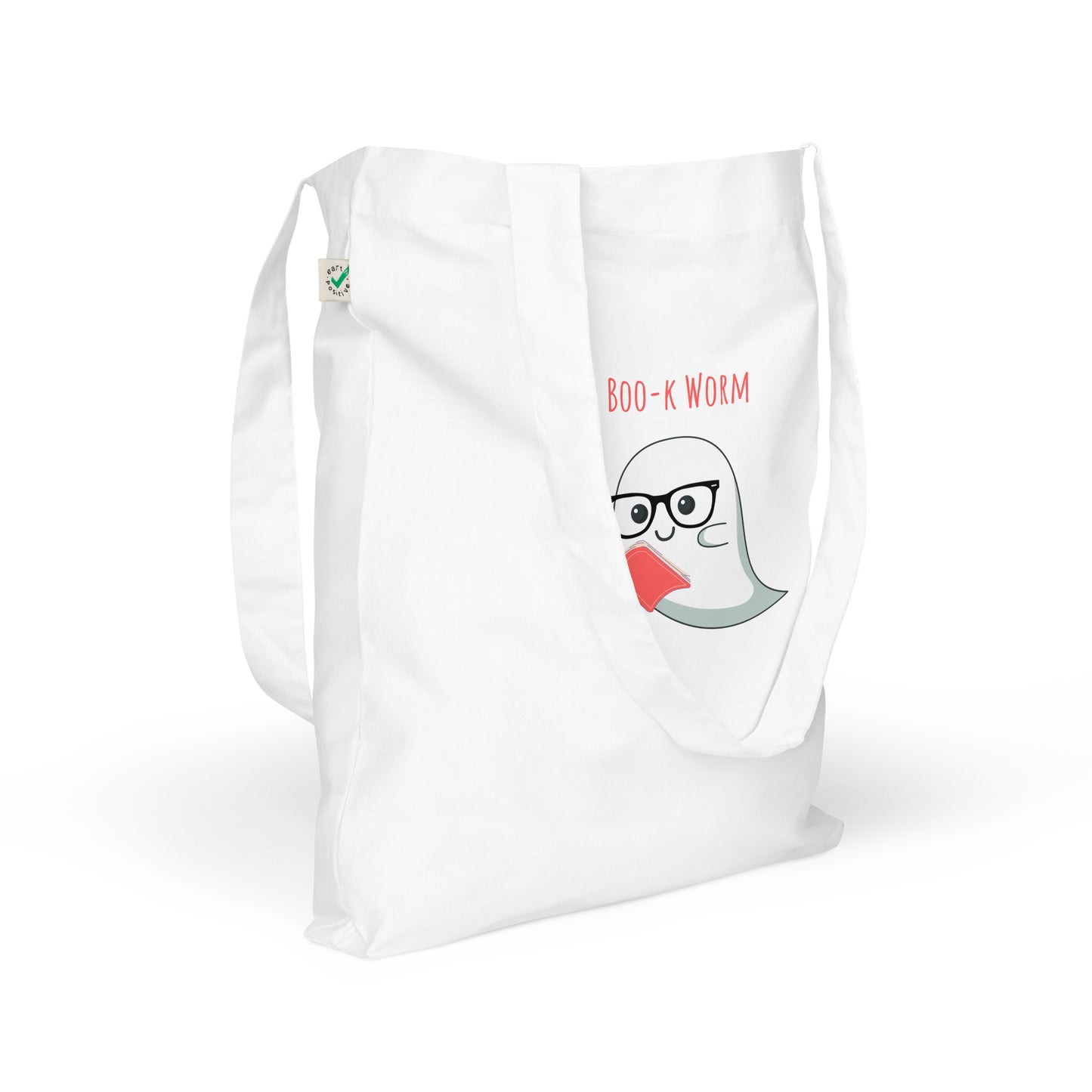 Book worm Organic fashion tote bag