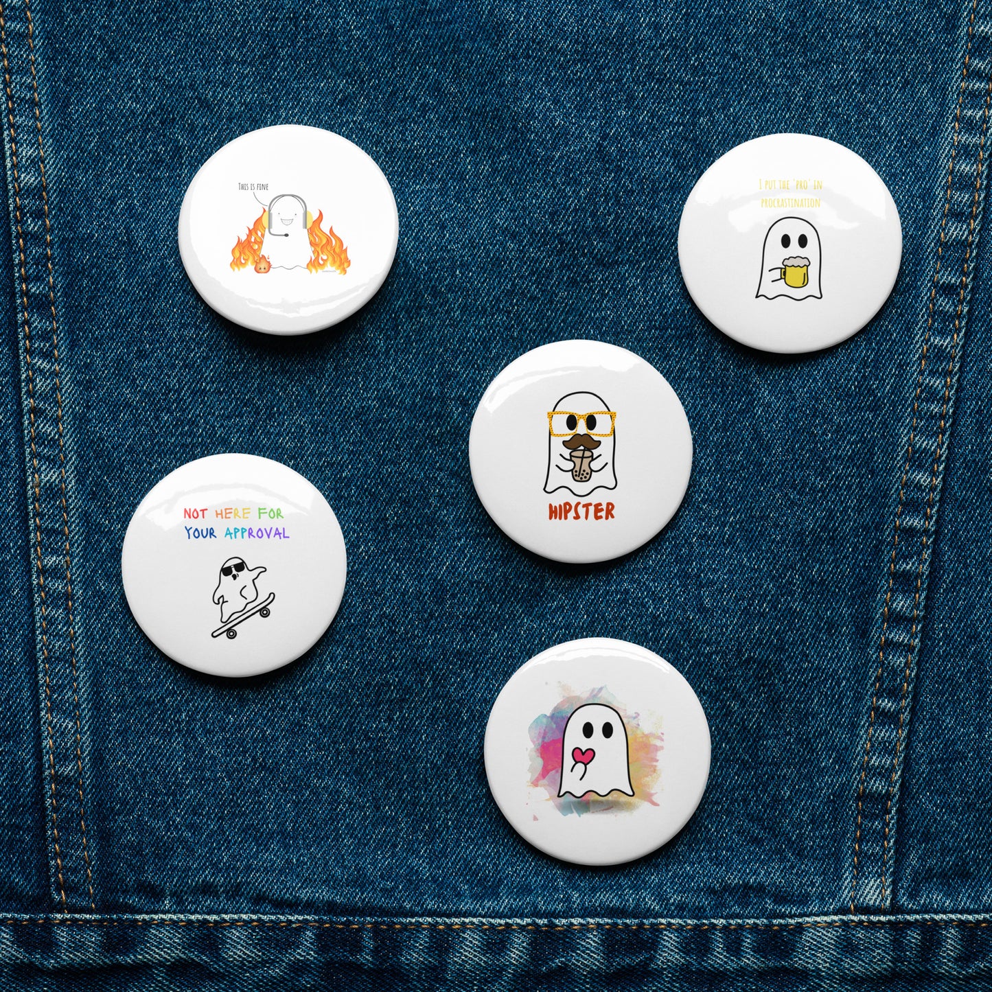 Just Boo pin buttons set 6