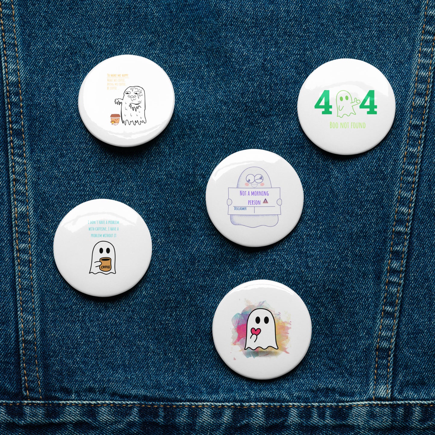 Just Boo pin buttons set 7