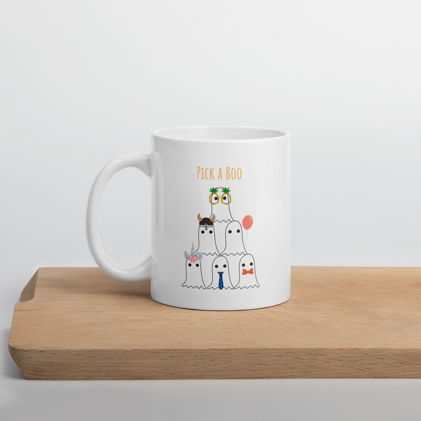 Pick a boo White glossy mug