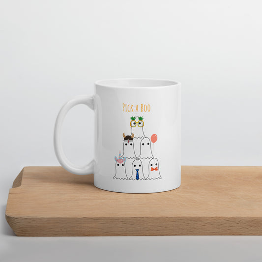 Pick a boo White glossy mug