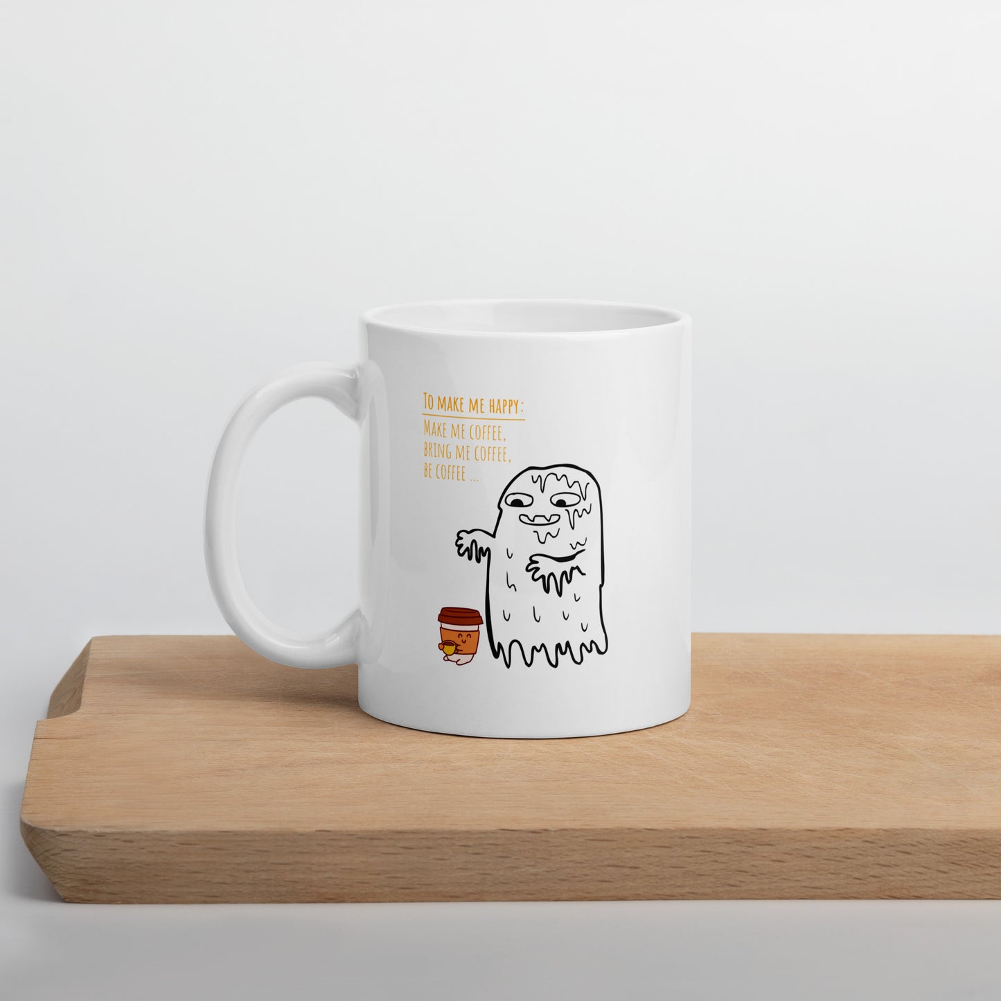 Be Happy White glossy mug