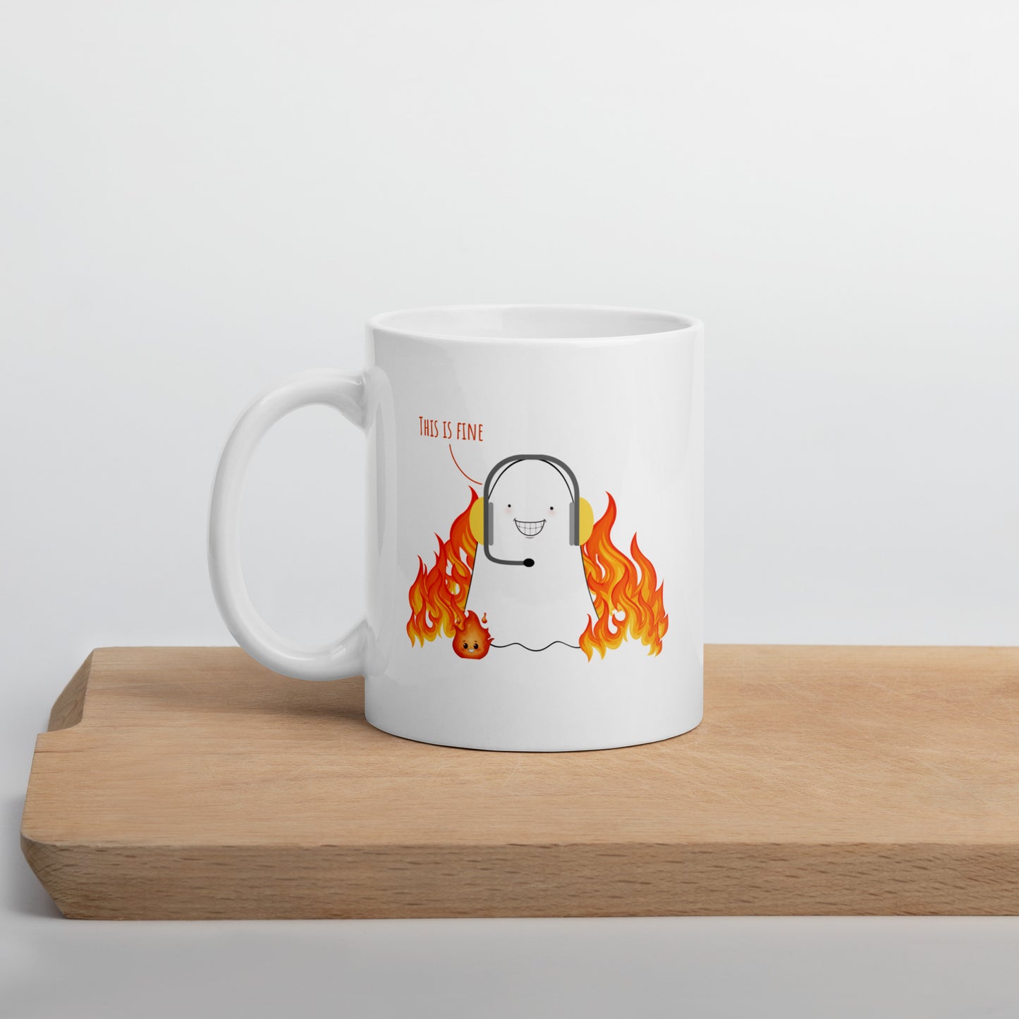 This is fine White glossy mug