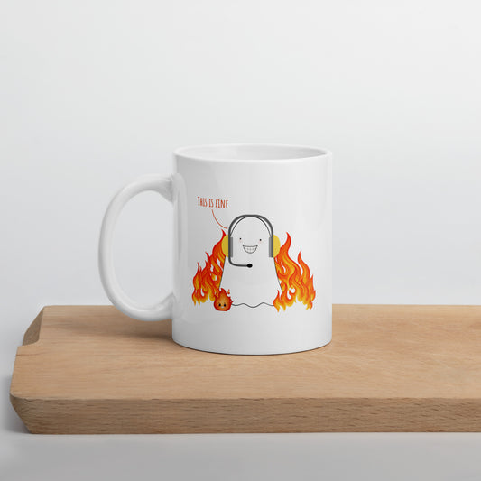 This is fine White glossy mug