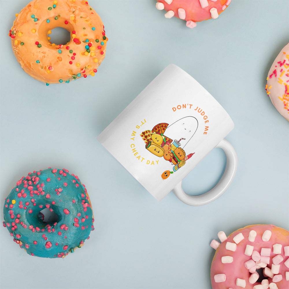 Cheat day White glossy mug