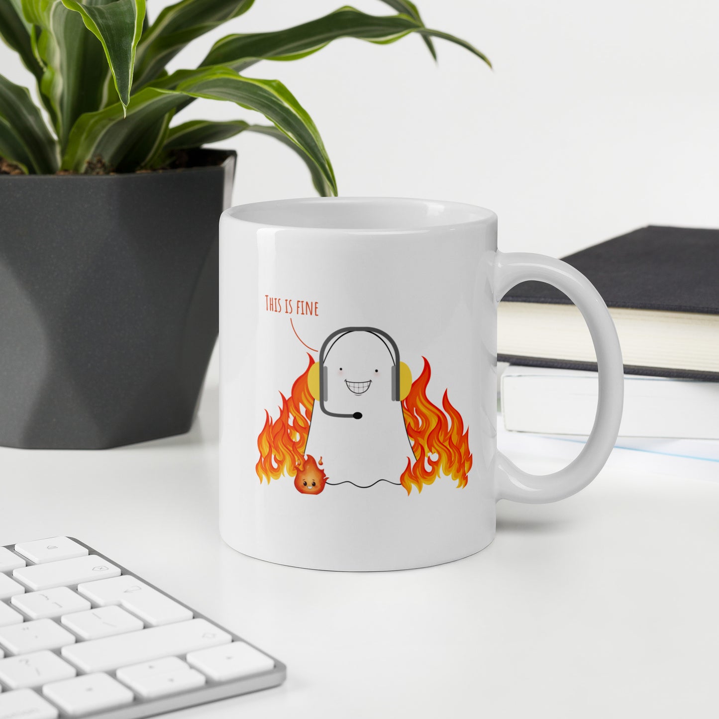 This is fine White glossy mug