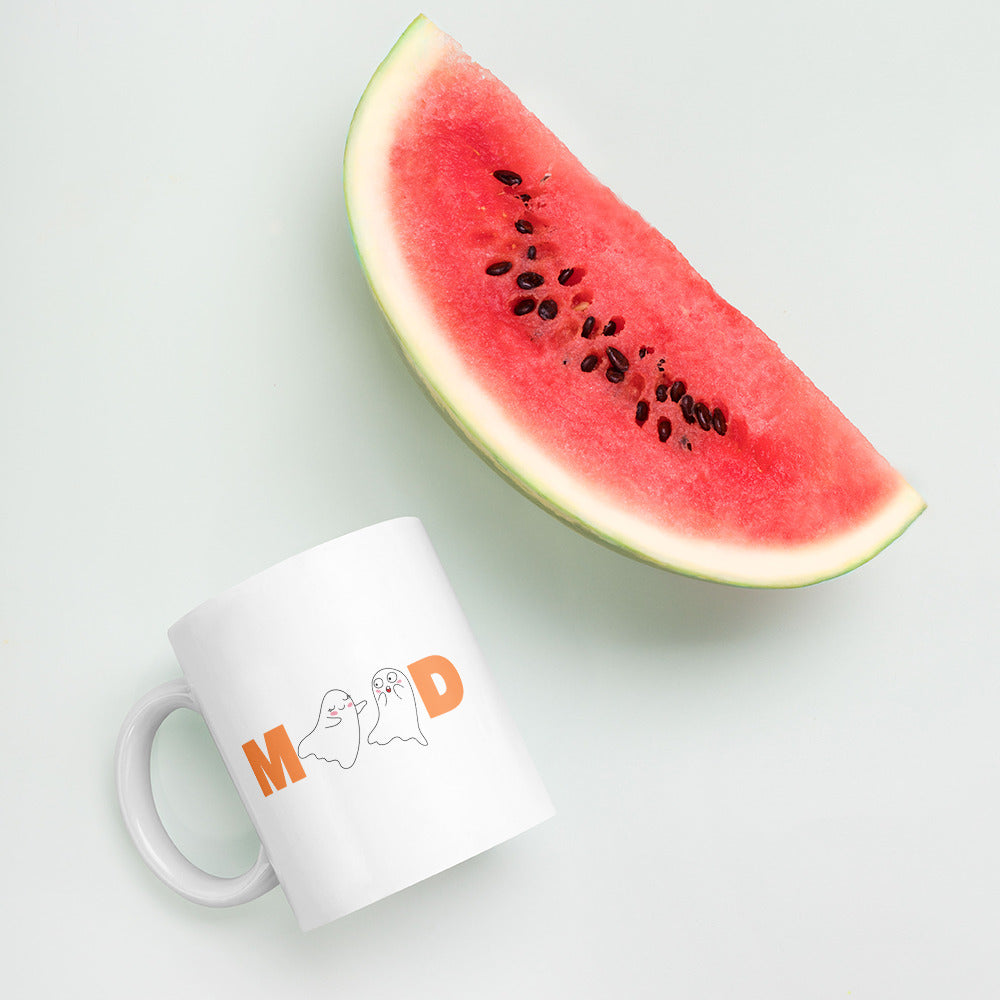 Mood White glossy mug