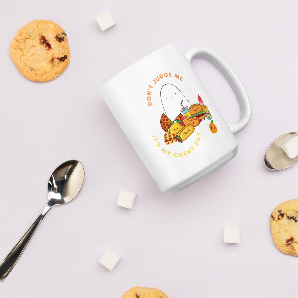 Cheat day White glossy mug