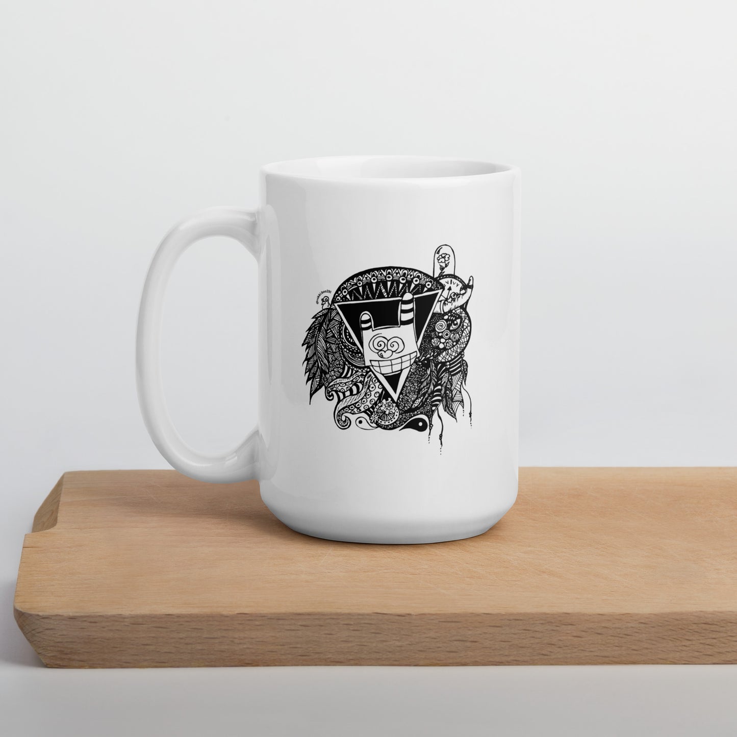 Wonderland White glossy mug