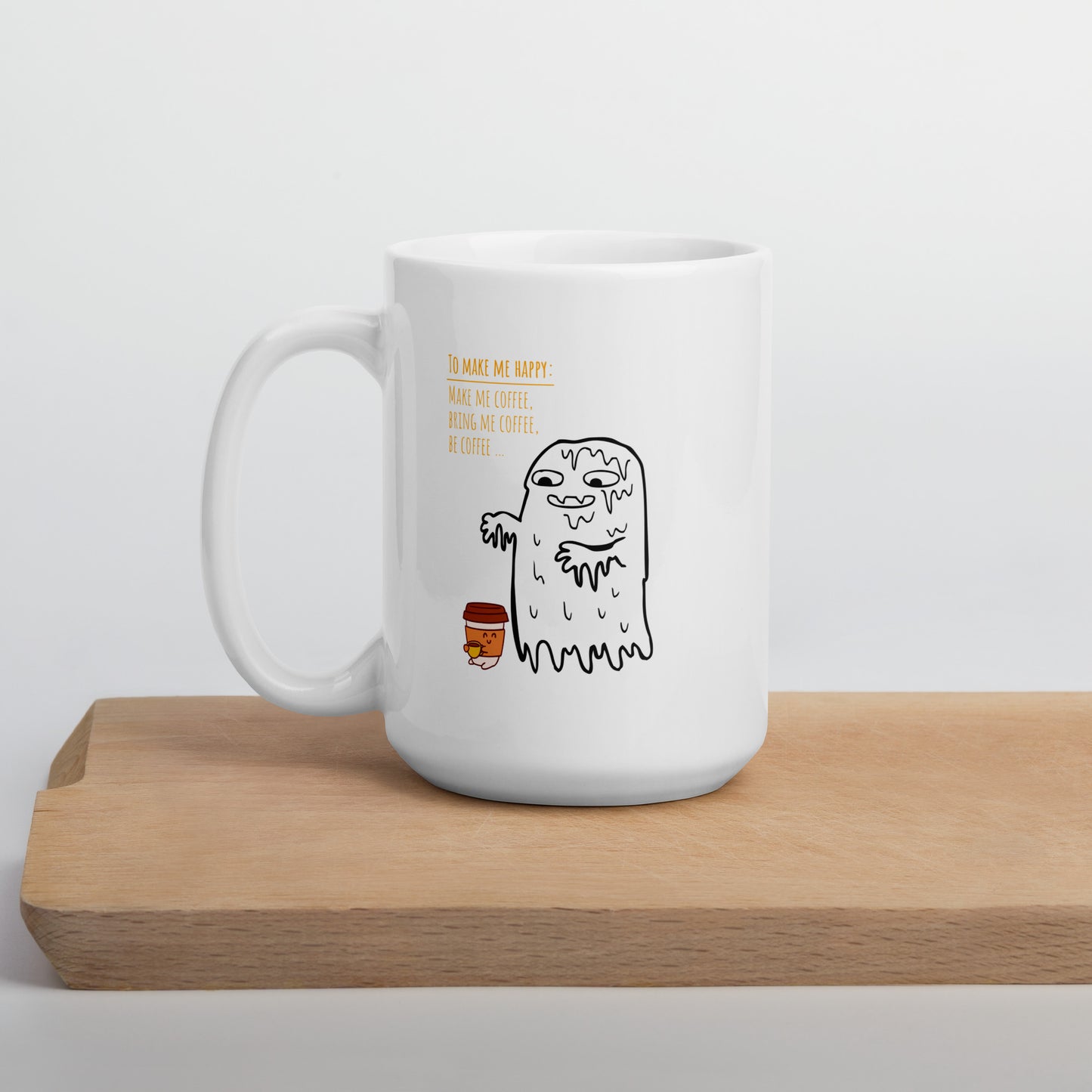 Be Happy White glossy mug