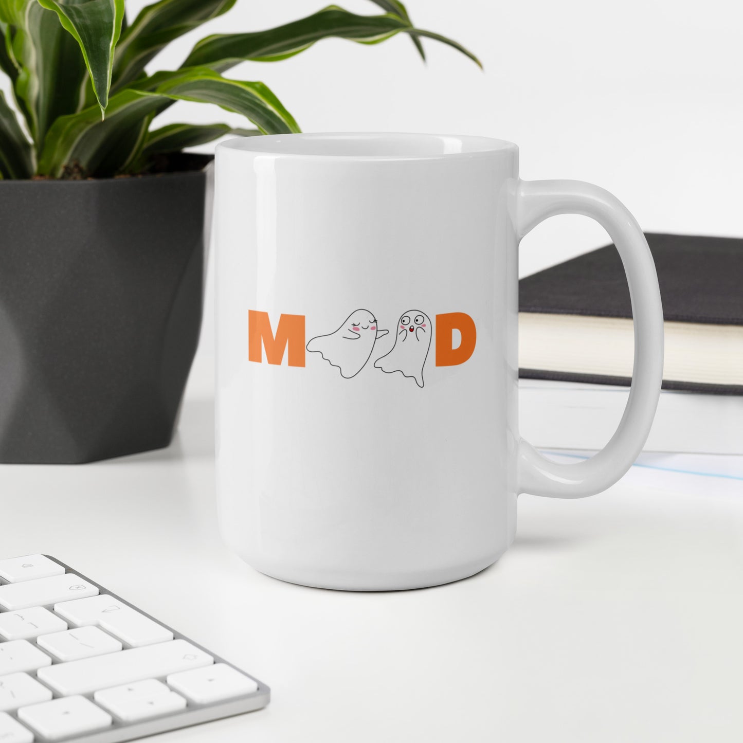 Mood White glossy mug