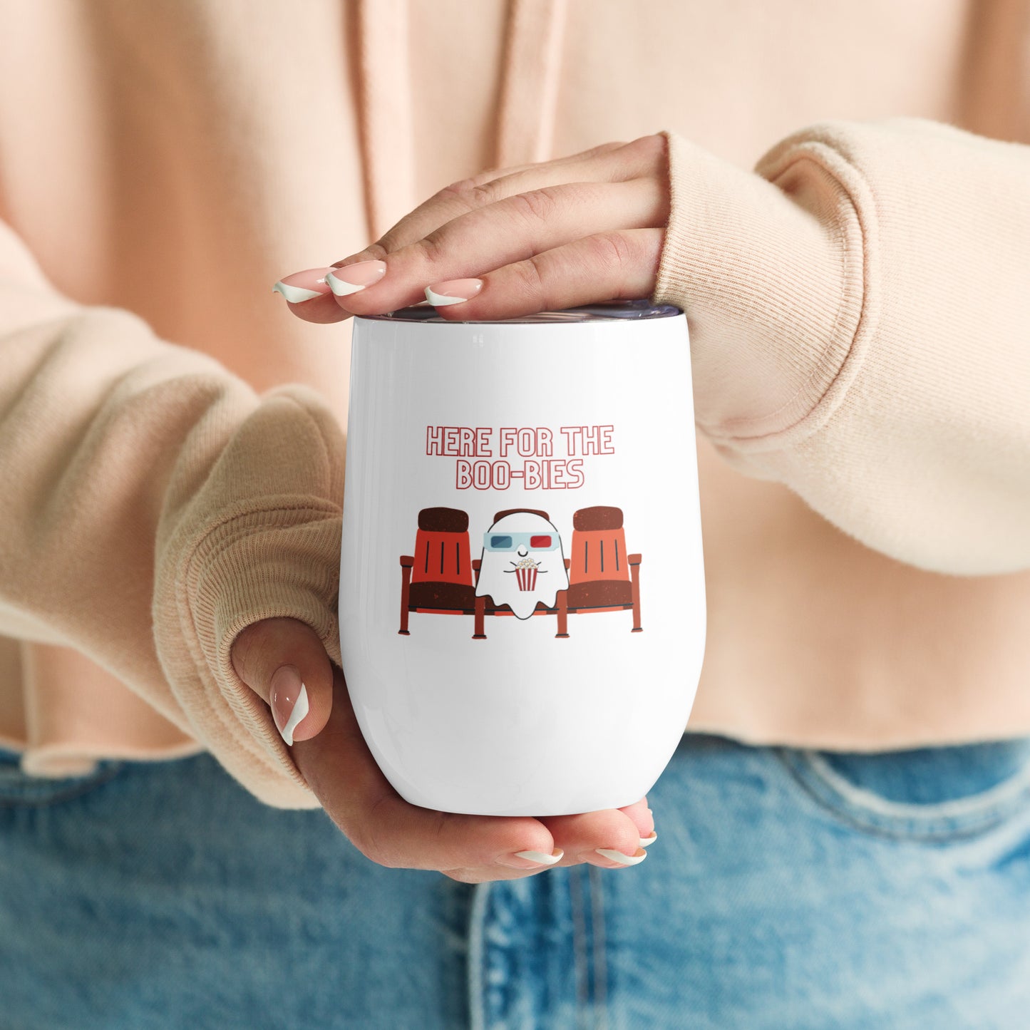 Here for the boobies Wine tumbler