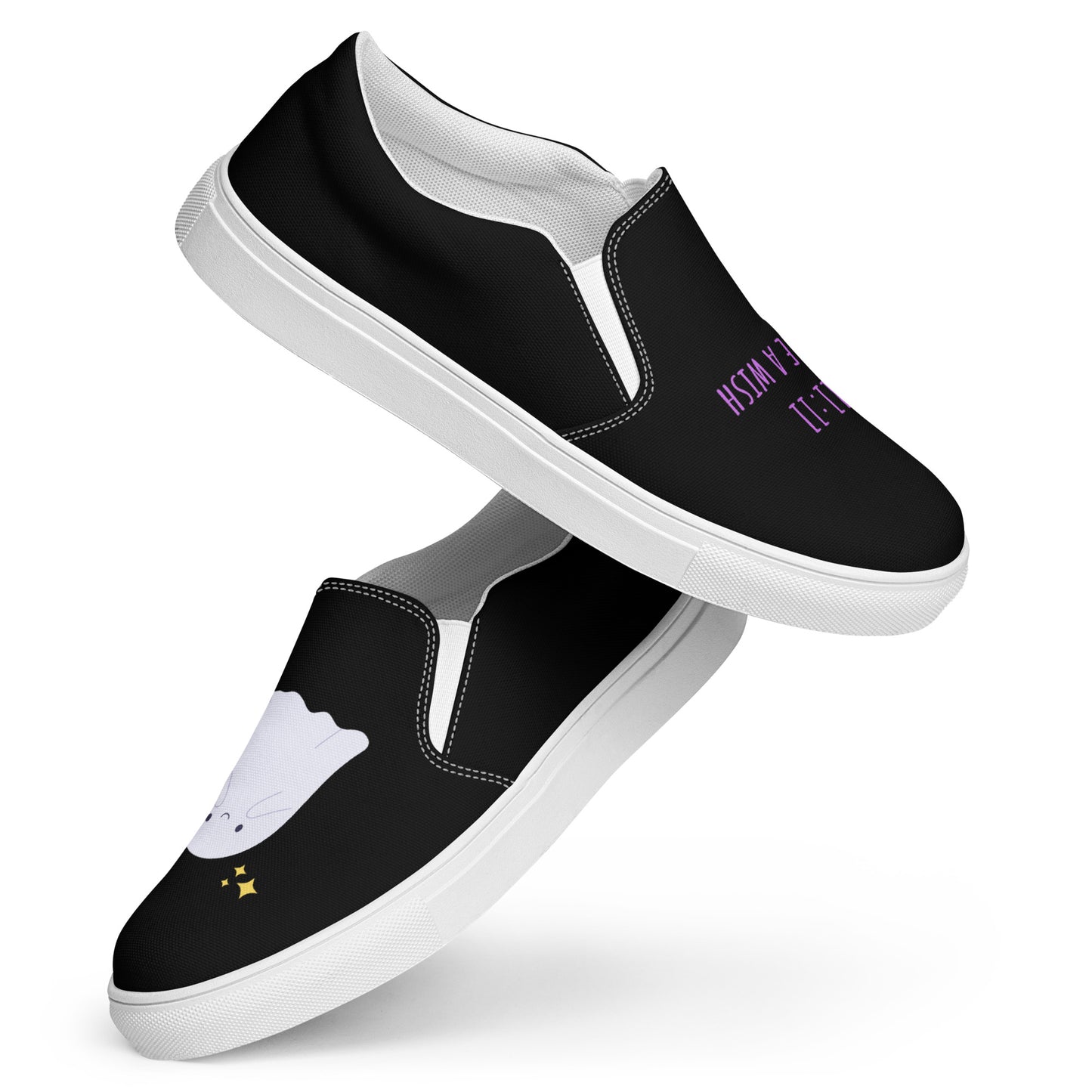 11:11 Women’s slip-on canvas shoes (Black)