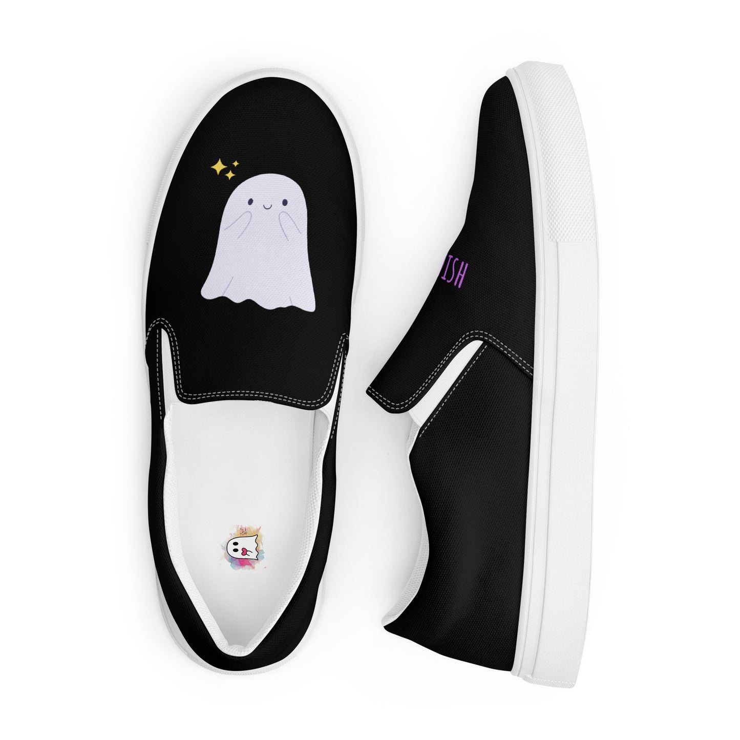 11:11 Women’s slip-on canvas shoes (Black)