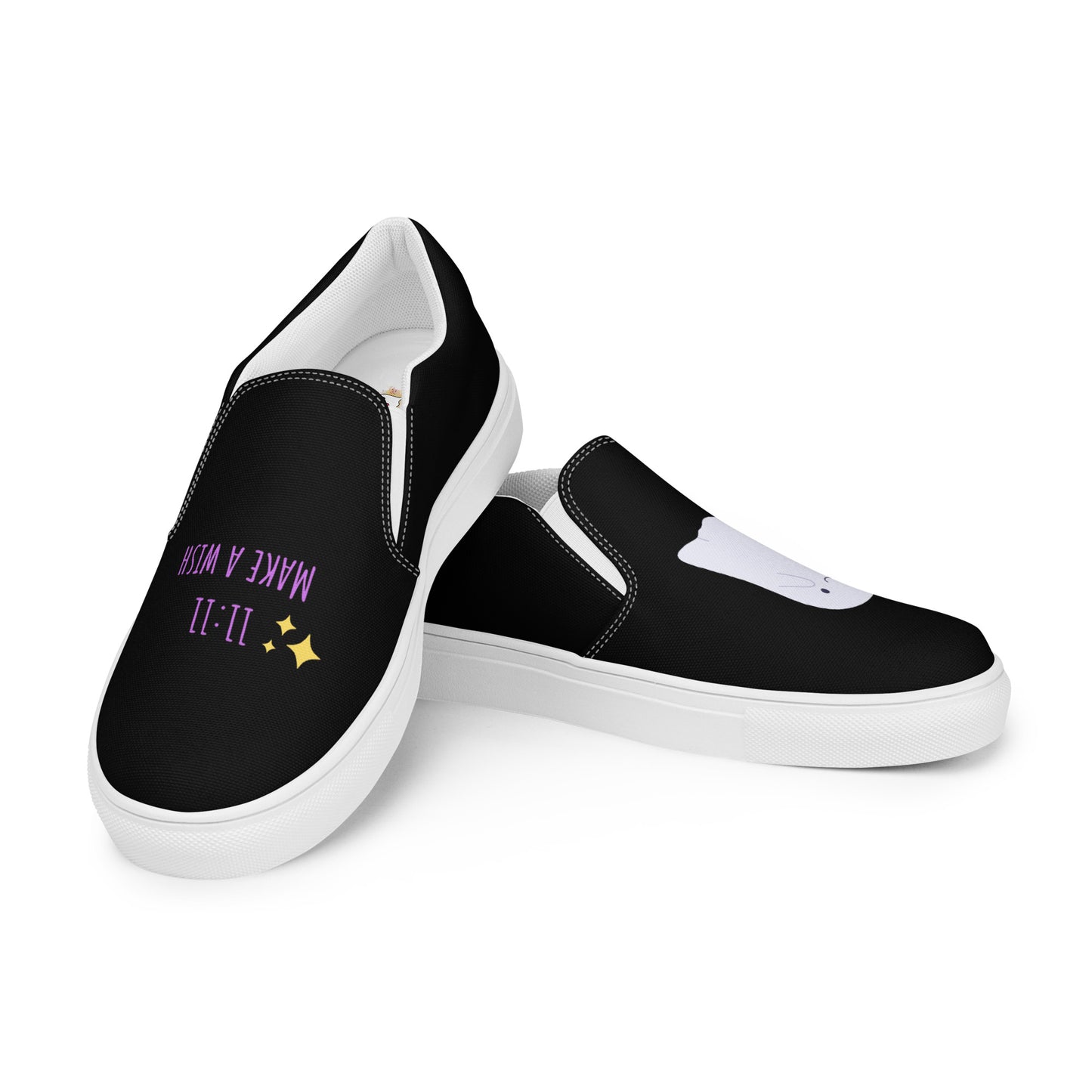 11:11 Women’s slip-on canvas shoes (Black)