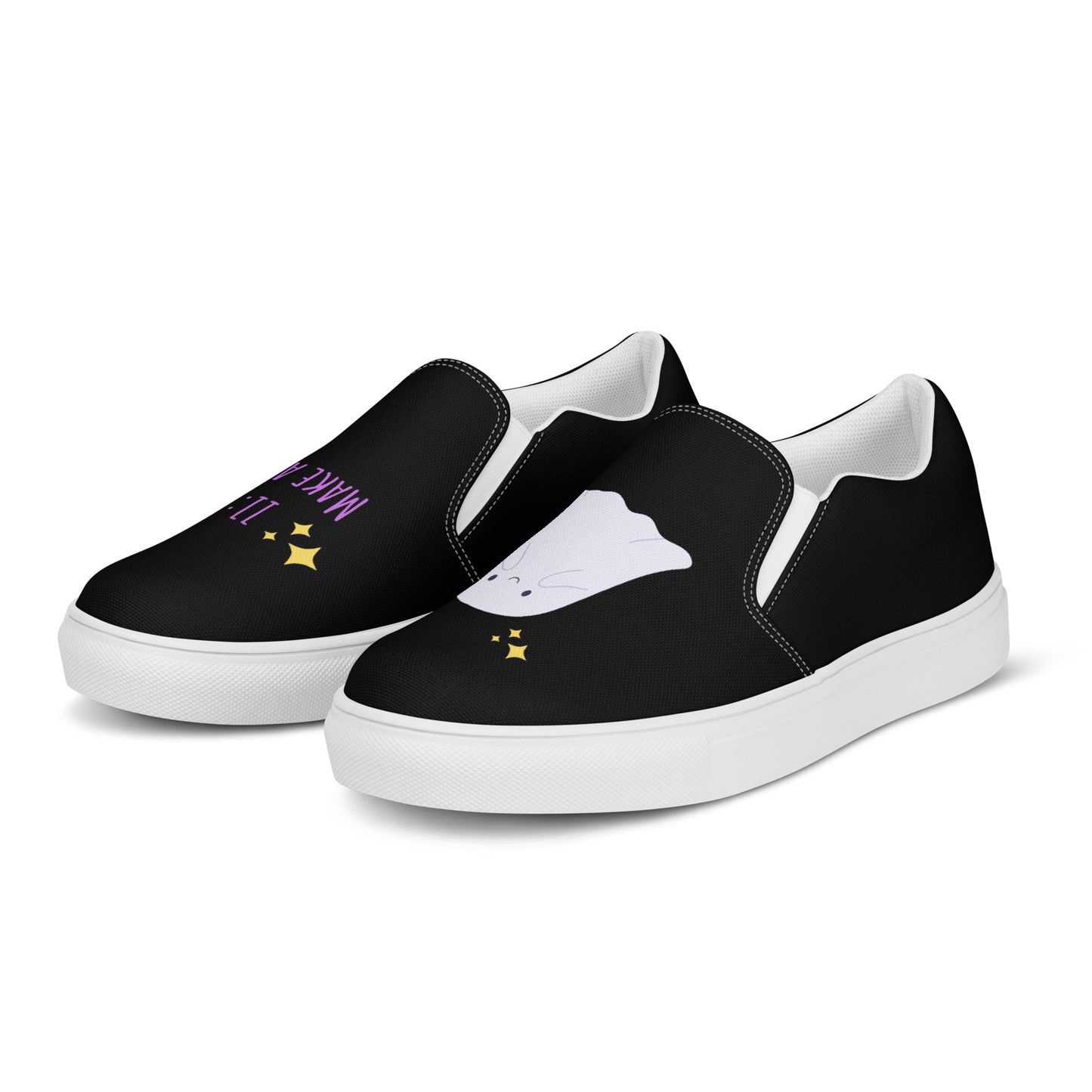 11:11 Women’s slip-on canvas shoes (Black)